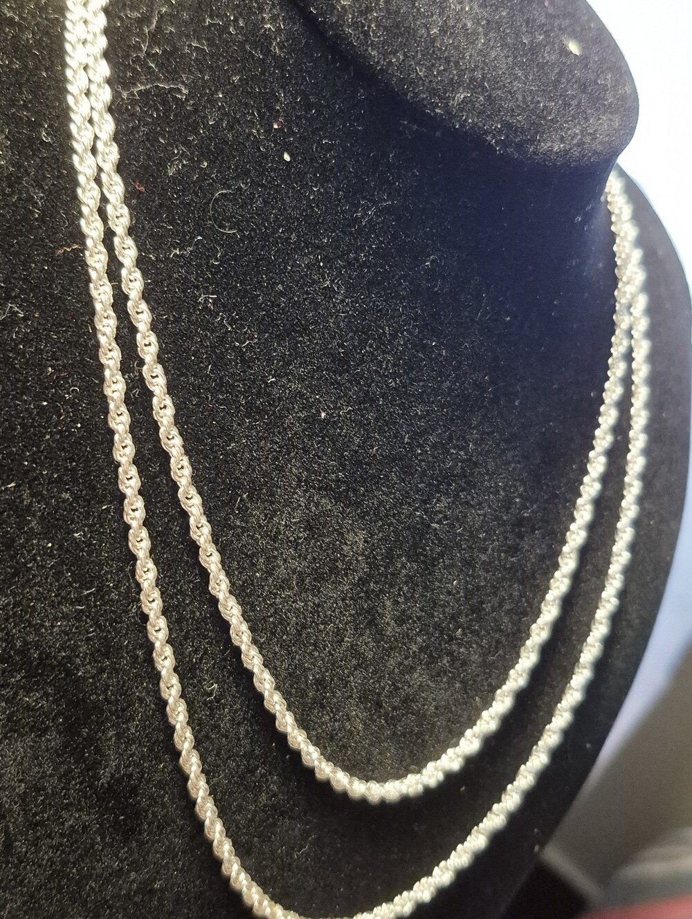 2 SEPERATE NECKLACES They Are Both Made In ITALY 925 Sterling SILVER Rope CHAINS - Picture 2 of 16